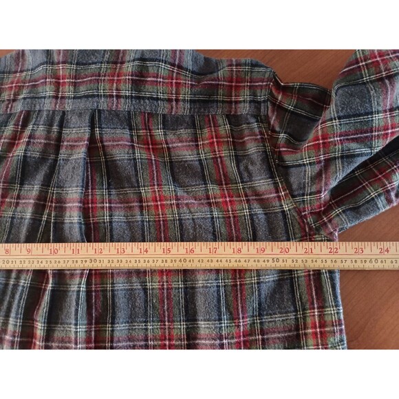 LL Bean Flannel Shirt Mens Medium Plaid Long Sleeve Colorful 228061 Traditional - Picture 9 of 10